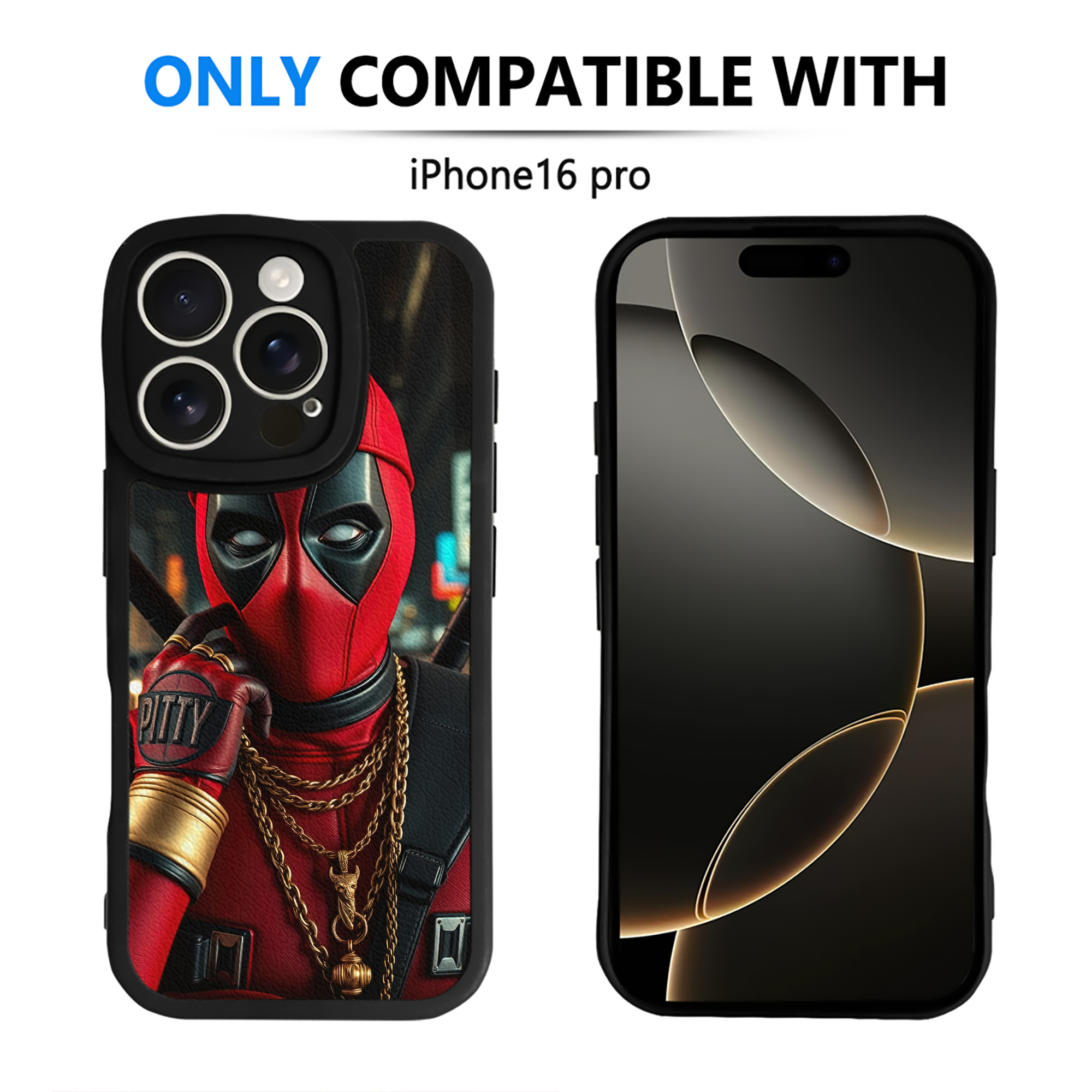 （画像用） Deadpool デッドプール 【iPhone 16シリーズ対応】シリコンスマホケース（レザー調） 材質：シリコン